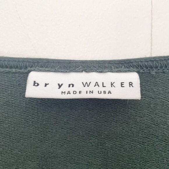 Bryn Walker Asymmetric Hem Linen Long-Sleeve Tunic Top in Teal Blue, Size Small - Picture 4 of 9